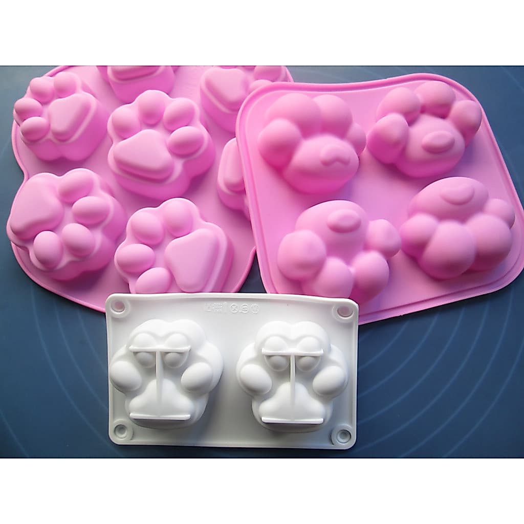 2 4 7 grande pequeno gato garra Silicone bolo molde pudim Mousse cubo de gelo epóxi artesanal DIY dos desenhos animados