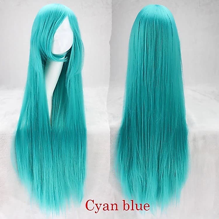 Peruca Verde Água 100cm - Hatsune Miku