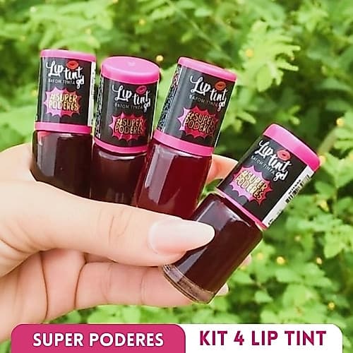 Kit 4 Lip Tint Pigmented Super Powers