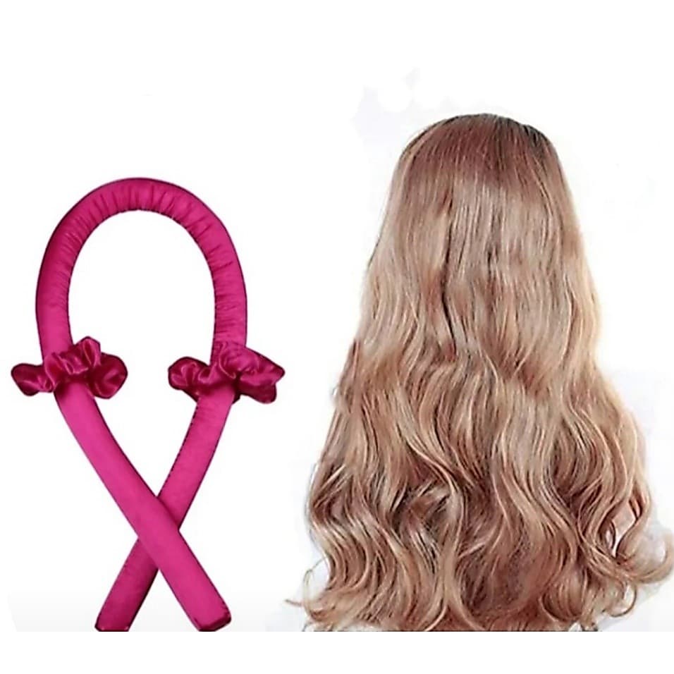 Modelador De Cachos Sem Fonte De Calor De Cetim  Rosa N60
