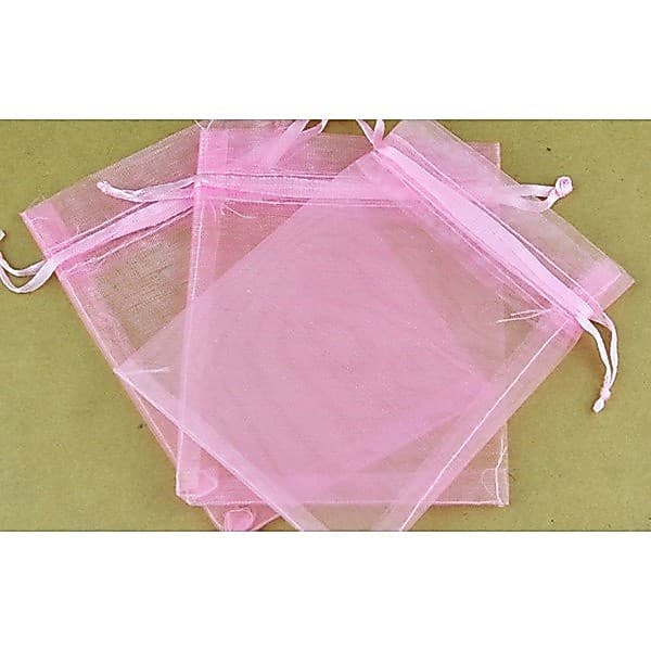 50 saquinhos de organza Rosa 10x15
