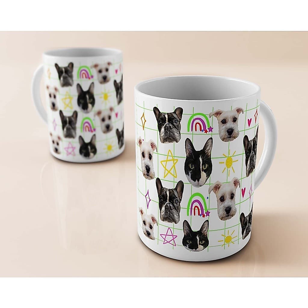 Caneca pet/rostinho - Arco Iris (personalizada)