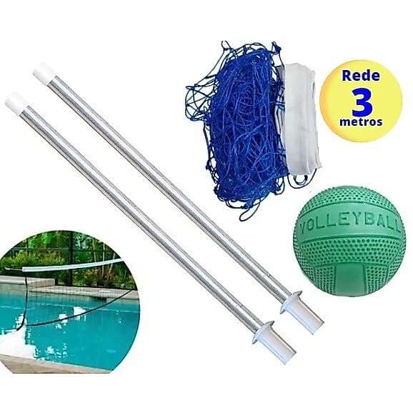 Kit Biribol Volei Para Piscina Com Rede 3 metros
