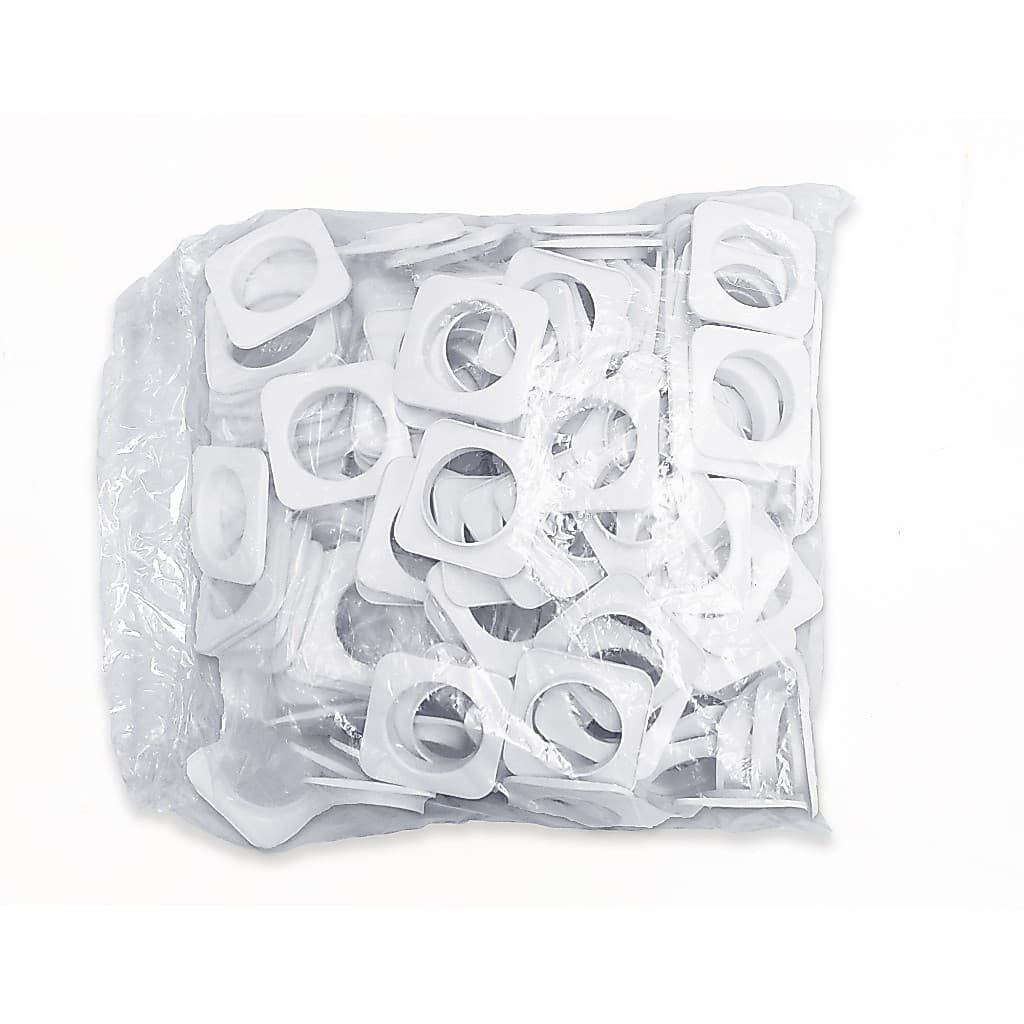 Ilhós para cortina 50 Pares Branco Quadrado Varão de 28mm