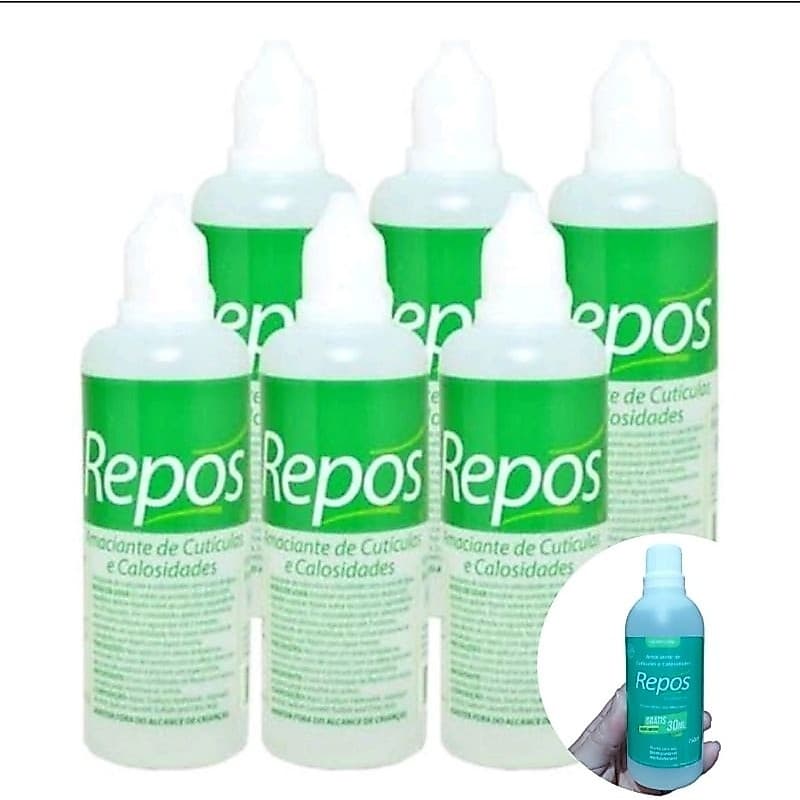 Kit 6 Amaciante de Cutículas e Calosidades Repos Amolecedor de CutÍculas e Calos Repos 120ml cada