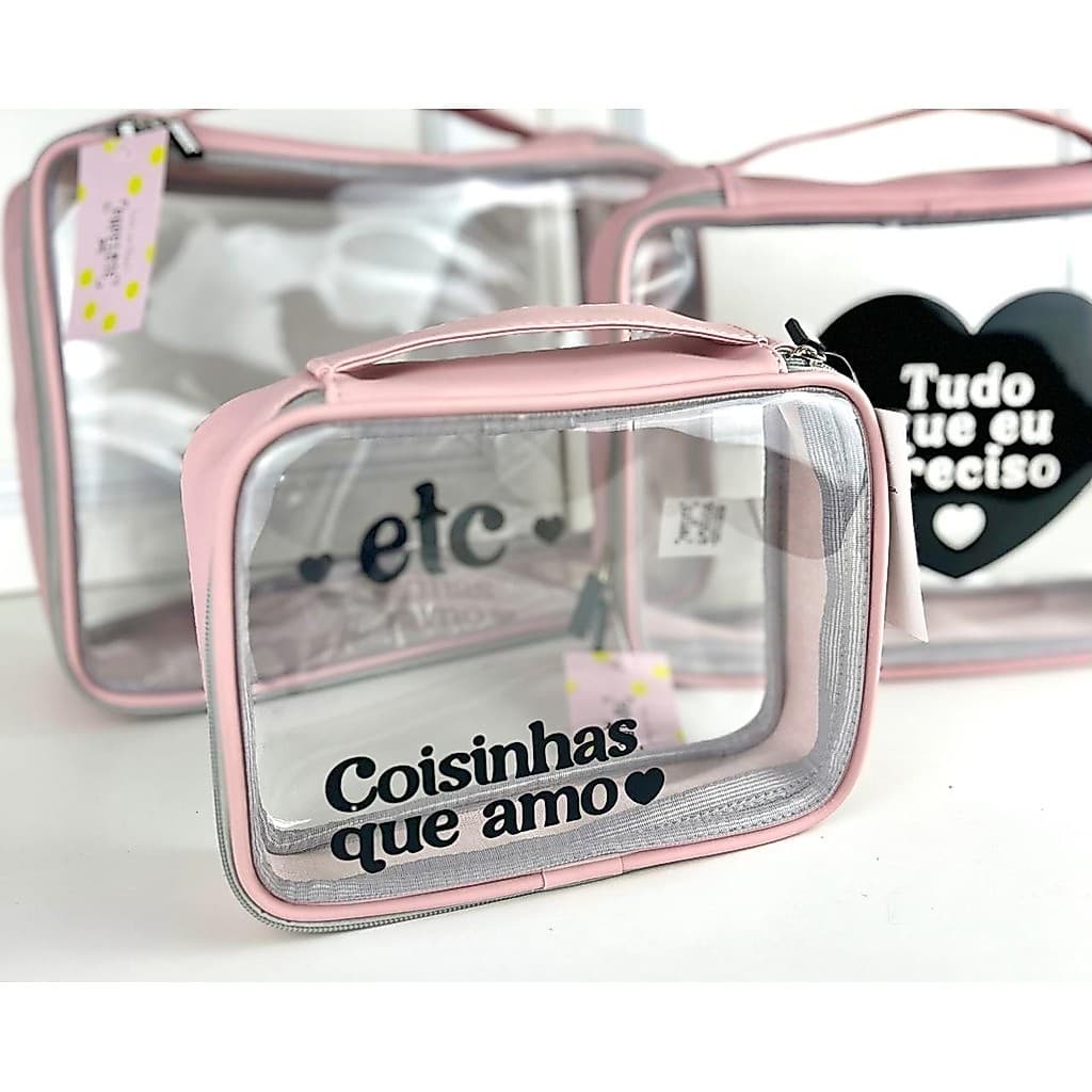 Necessaire Maleta P 22x16 - Rosa - Coisinhas que Amo