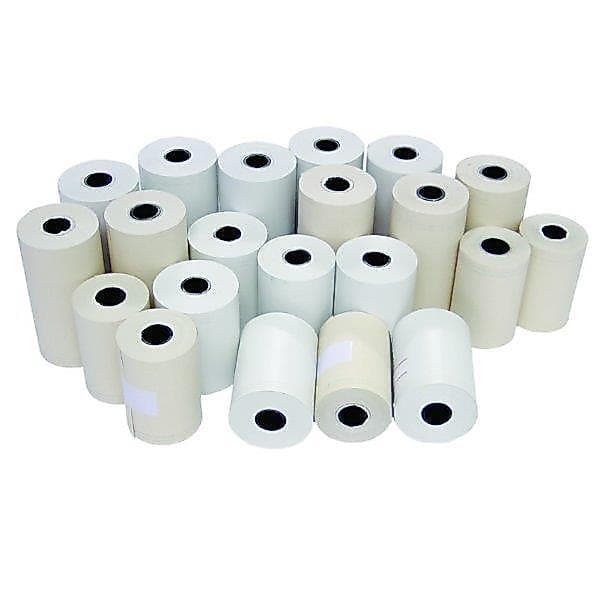 Kit com 2 caixas de bobinas termicas 79x40 80x40 total 60 rolos DML THEGA