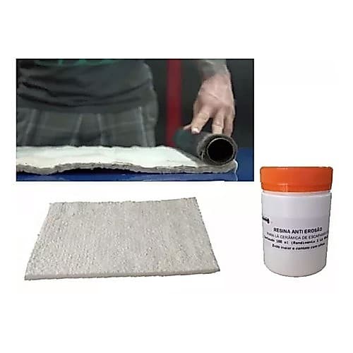 Kit Lã Cerâmica P/ Escapamento De Moto + Resina Anti Erosão