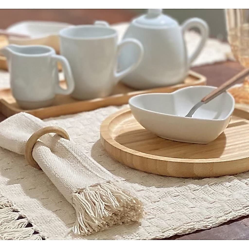 Kit Jogo americano LUXO 6 lugares com franja, algodão. Decoração Copa do mundo mesa posta. Tear mineiro Boho Chic.