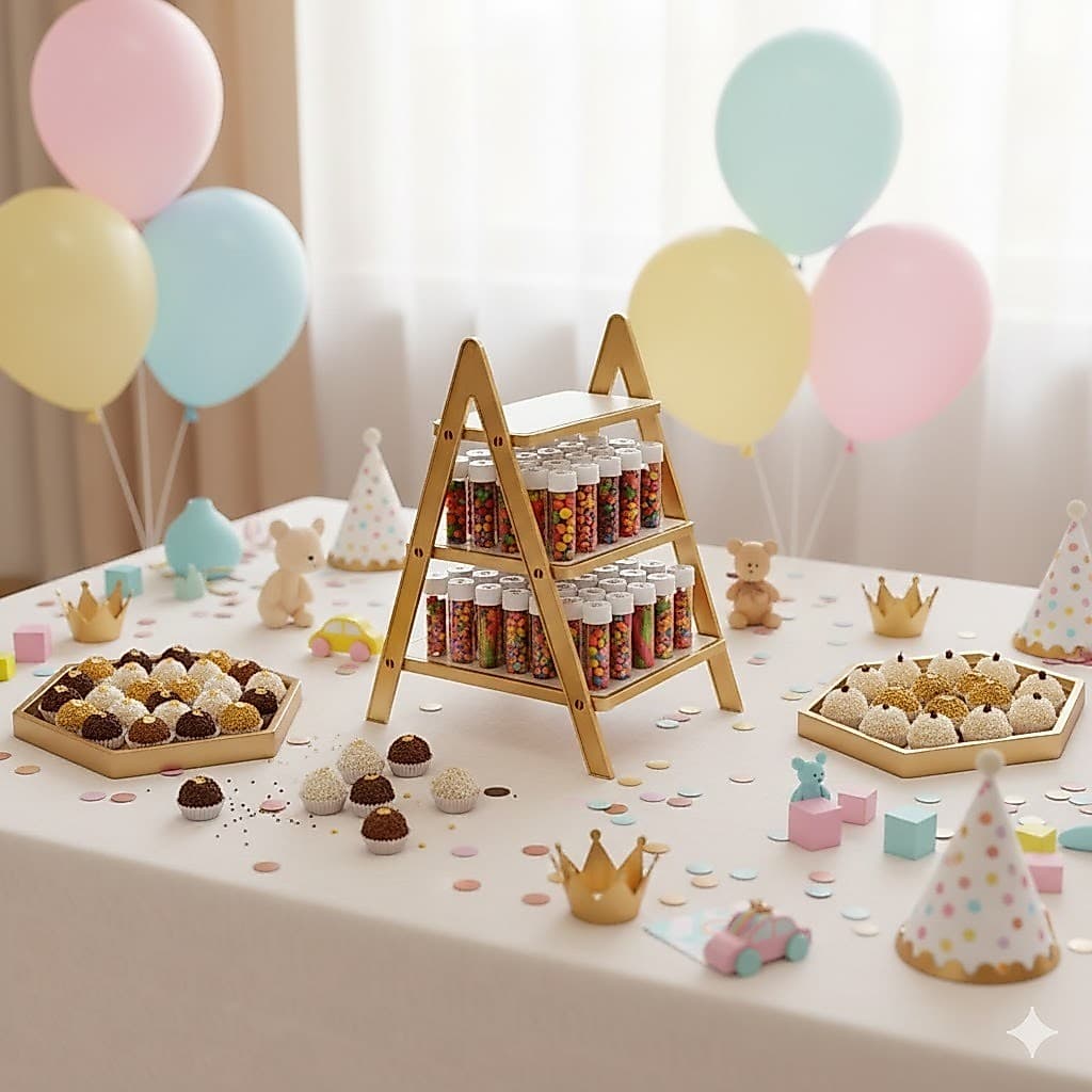 Kit Festa Escadinha Boleira Mini Cake Enfeite Decoração