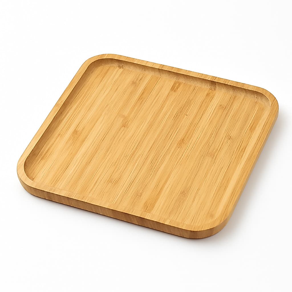 Bandeja Quadrada De Bambu 30cm Tuut | Petisqueira Multiuso Para Frios, Churrasco, Tábua, Travessa, Mesa Posta