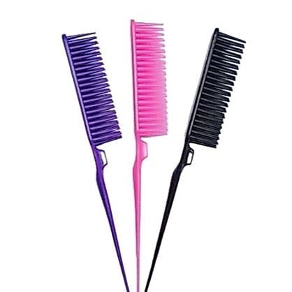 Kit 3/6/12 Pente Escova Três Fileiras Fitagem para Finalização de Cabelo Cacheados