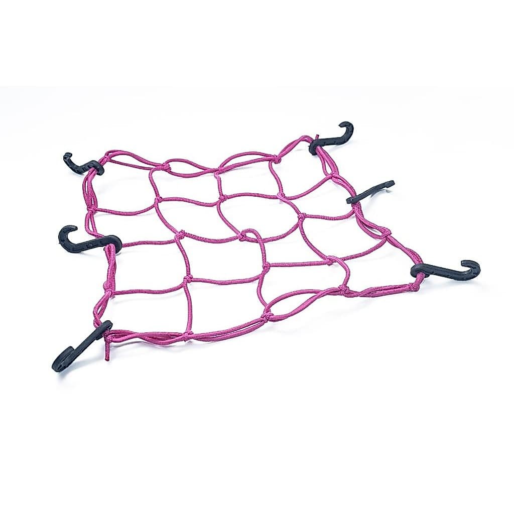 Rede Elática Aranha Rosa para capacete e bagageiro Moto ou carro 35cm x 35cm