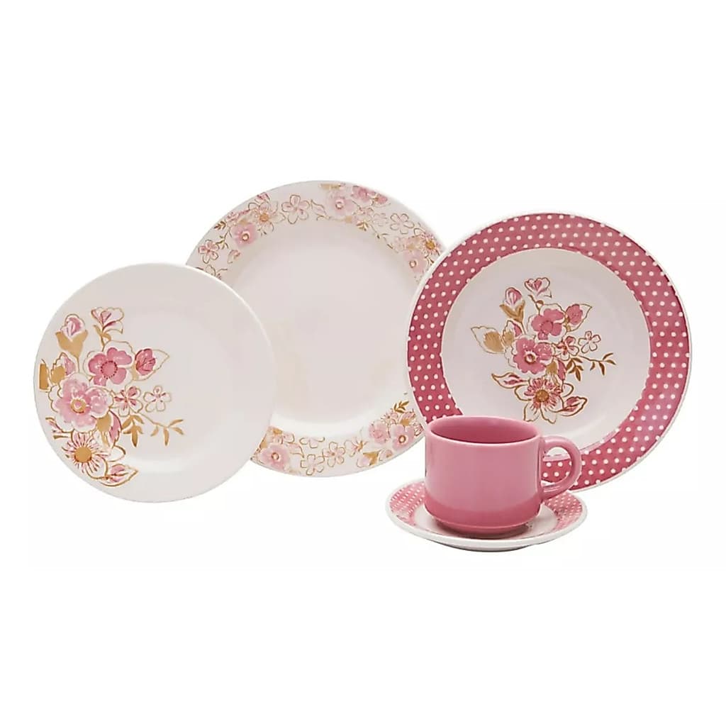 Kit/Jogo De Jantar e Chá Oxford Biona 20 Peças Donna Sweet