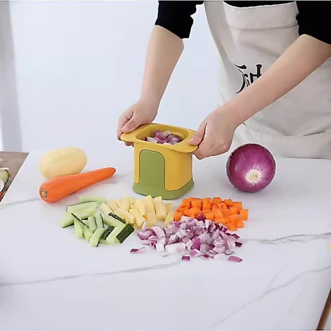 Cortador Fatiador De Legumes Manual  Lâminas de Aço Inoxidável   Multiuso, Seguro e Eficiente