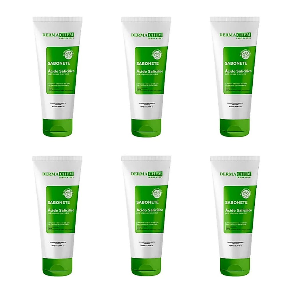 Kit 6un Sabonete Pele Oleosa Ácido Salicílico 100ml Dermachem