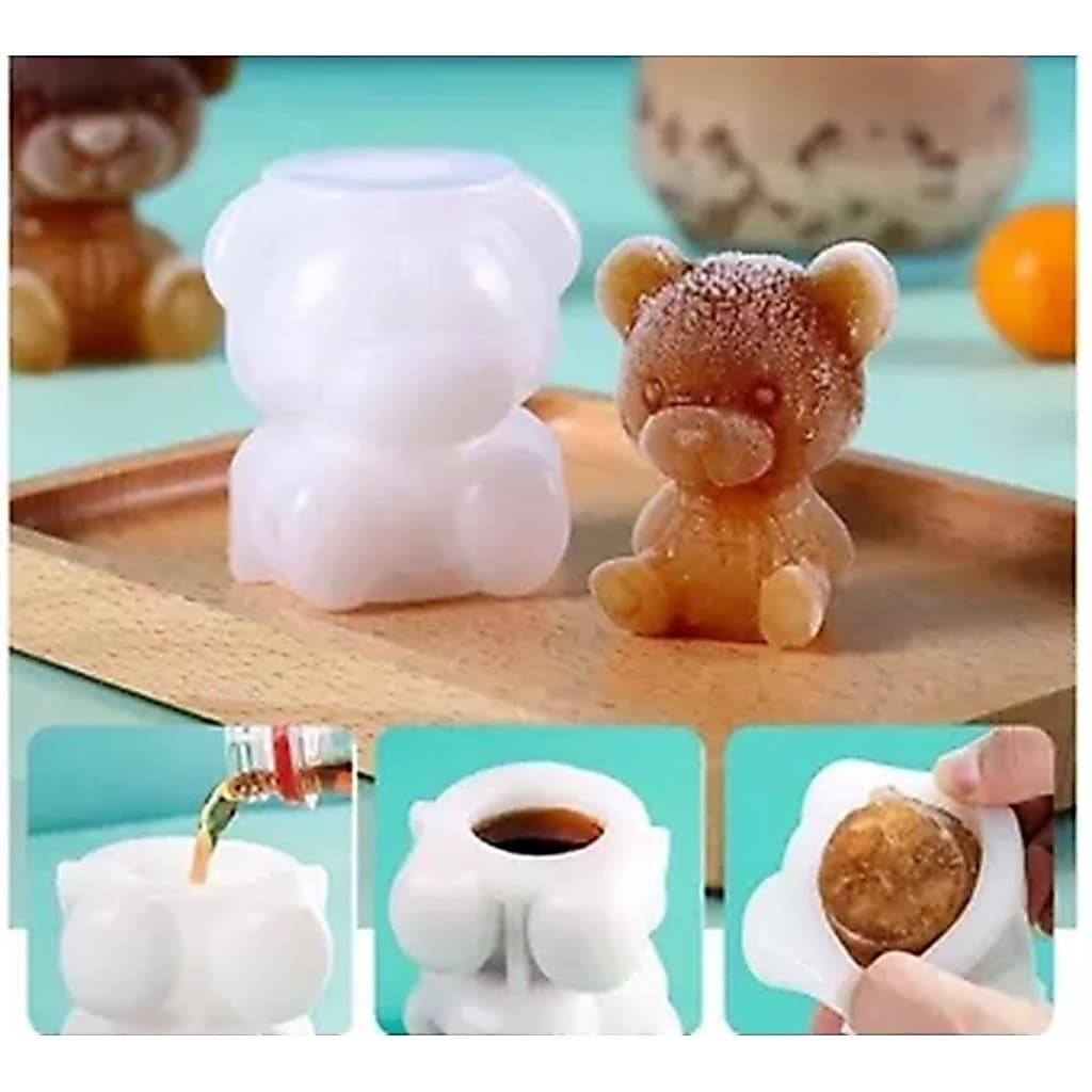 Forma De Gelo 3d Silicone Modelo Urso Em Alta Qualidade