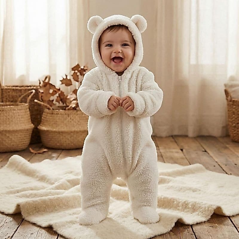 Macacão Ovelha Bebê – Inverno Quentinho 0 a 12 Meses (L2)