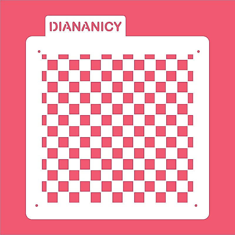 Estêncil Diananicy Nº 418 - Stencil Xadrez Piquenique Futebol Confeitaria Pasta Biscoito