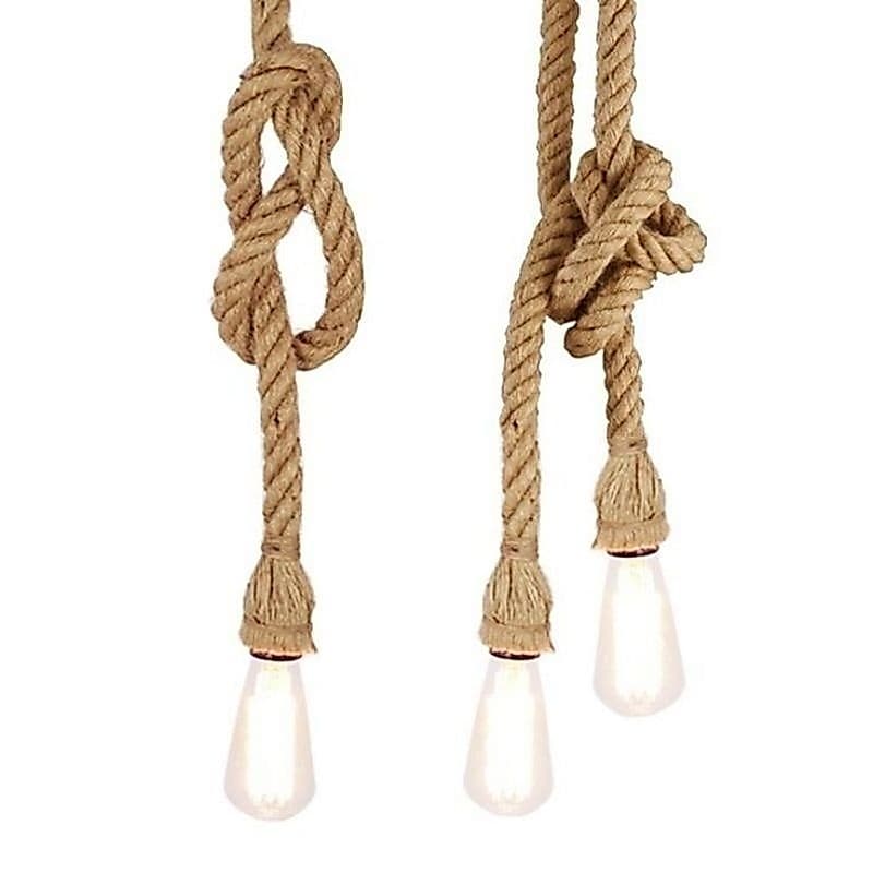 Luminária Corda Pendente 1,20m Retrô Vintage Rústica Decor