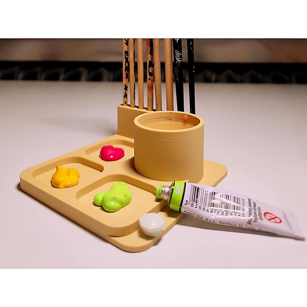 Suporte para pincel, água e tinta - Organizador de pincéis para artesanato guache e aquarela