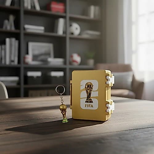 orta Figurinha Maleta Colecionável FIFA 26 Copa do Mundo Plástico Resistente Cores + Chaveiro Taça copa do Mundo