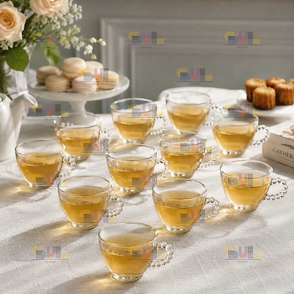 Jogo Kit 12 Xícaras 100ml PEROLA Bubly Collection Xicara Louça Chá Café Vidro