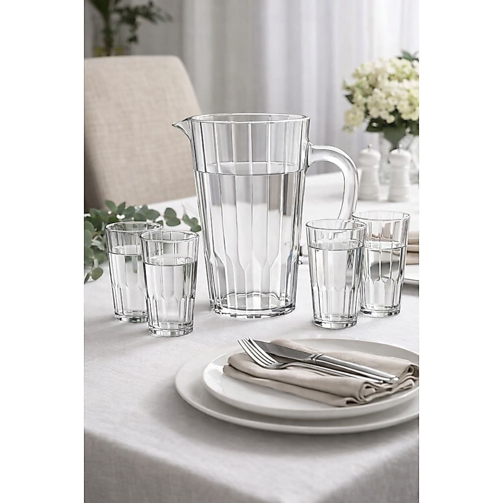 Conjunto Jarra E 4 Copos Para Bebida Suco Refresco Agua