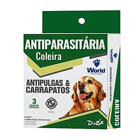 Coleira Antipulgas e Carrapatos para Cães Dugs 56cm - Proteção Duradoura e Fácil Aplicação