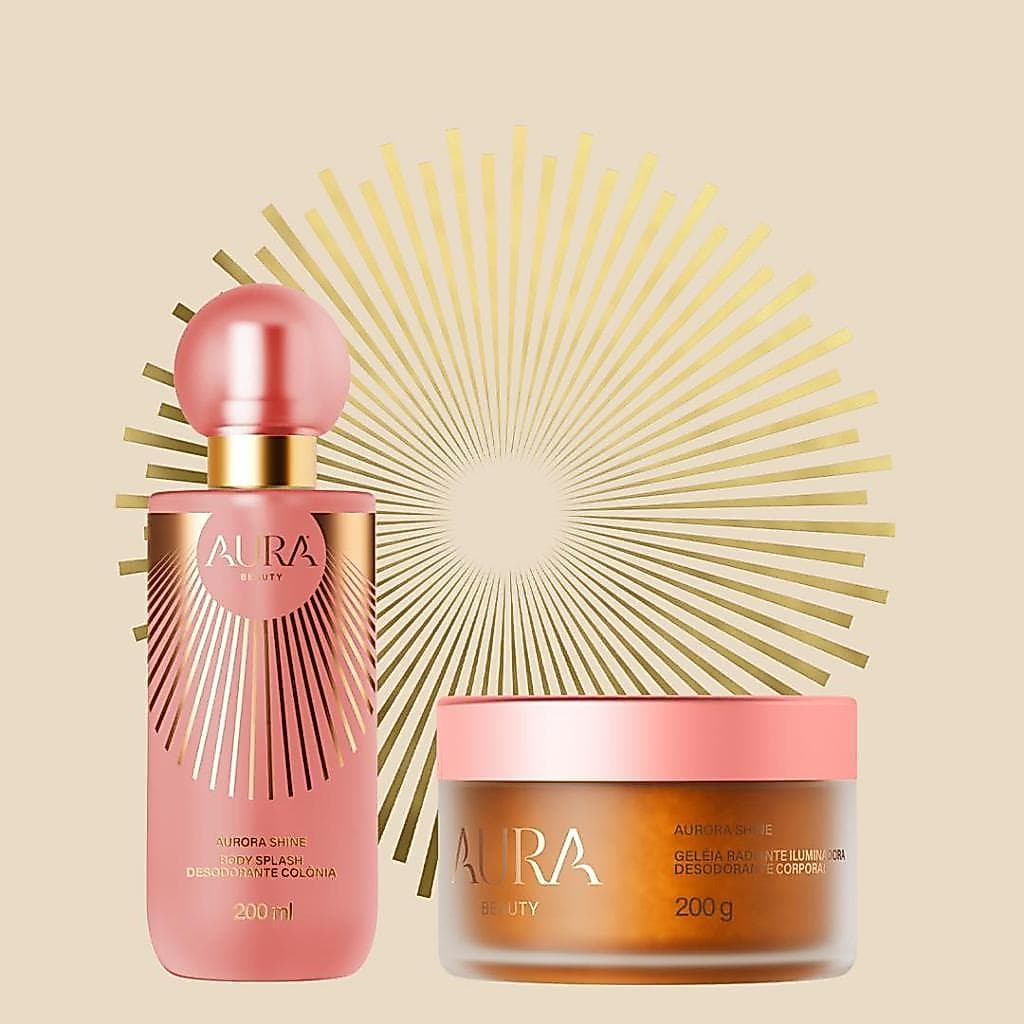 Body Splash Aurora Shine 200ml + Geleia Iluminadora 200g
