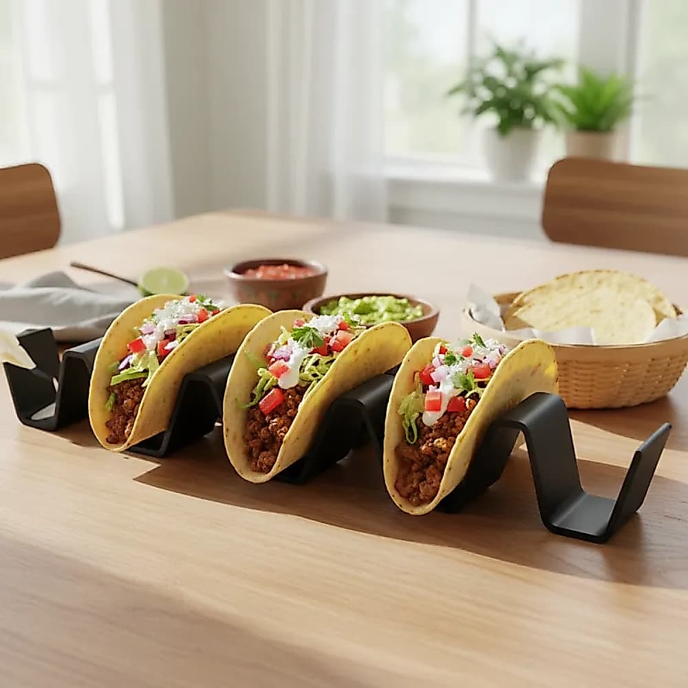 Kit 2 Porta Tacos Mexicanos Suporte Rechear Tortilha Triplo
