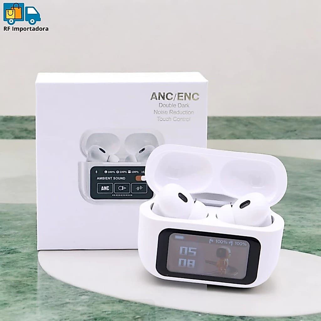 Fone De Ouvido Bluetooth Sem Fio TWS A9 Pro Touch Screen ANC