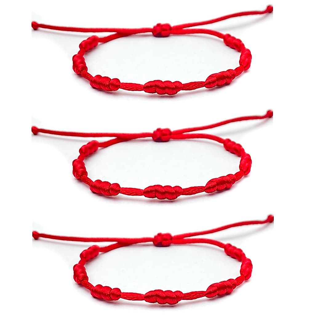 Pulseiras Vermelha 7 Sete Nós Cabala Proteção contra o mal