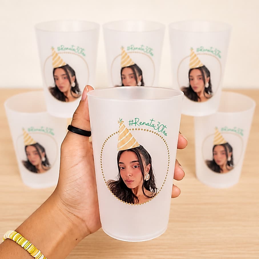 20 Copos Open 400ml Criação de Arte Grátis Personalizados Ecológico Flexível Festa Infantil Eventos