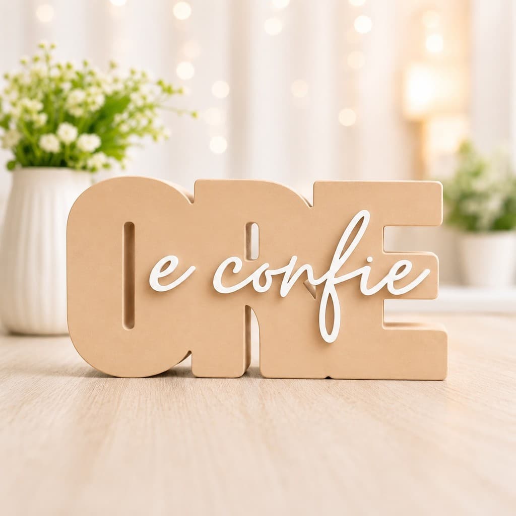 Letreiro Ore e confie- Decoração em 3D - Decoração Cristã- Presente- Fé