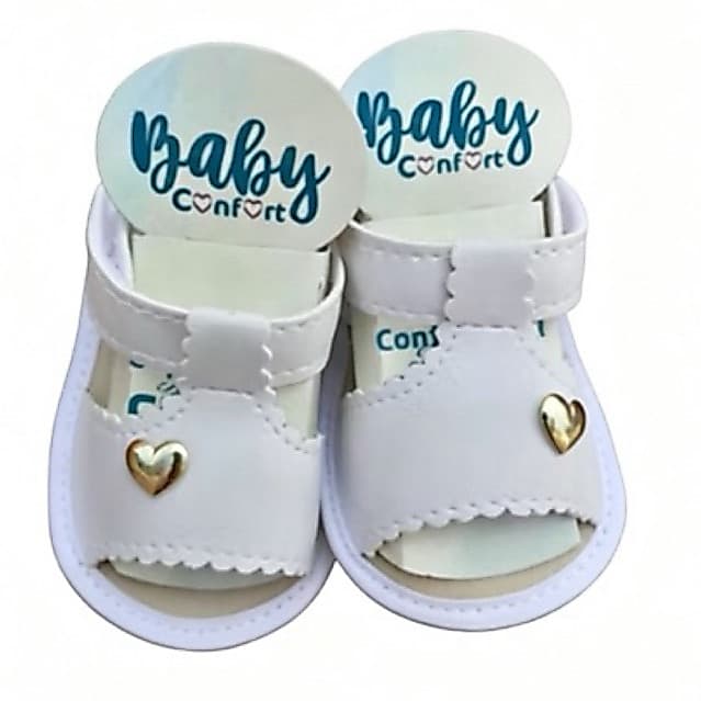 Sandália de bebe menina coração sapatinho infantil