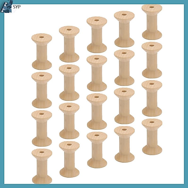 🧂 50Peças Bobinas Vazias De Madeira Para DIY Coloridas