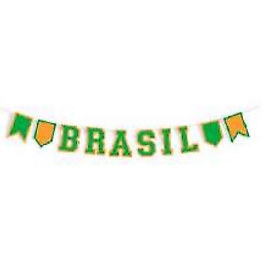 Faixa Decorativa Varal Brasil - Hexa - Copa do Mundo - Futebol - Vai Brasil