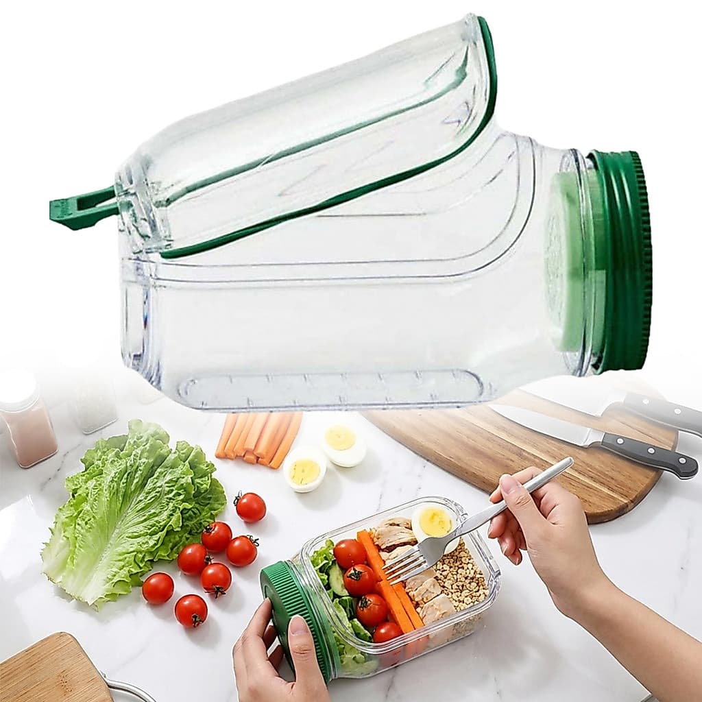 Frascos De Salada Para , Refeição , Frutas , Recipiente À Prova De Vazamentos , Plástico Com Tigela Lateral Cozinha , Pi