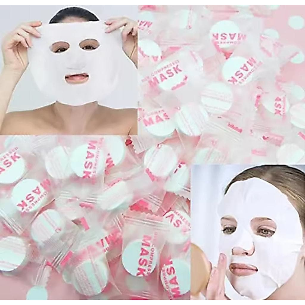 Máscara Facial Desidratada Comprimida de Algodão Descartável DIY para Cuidados e Tratamento da Pele