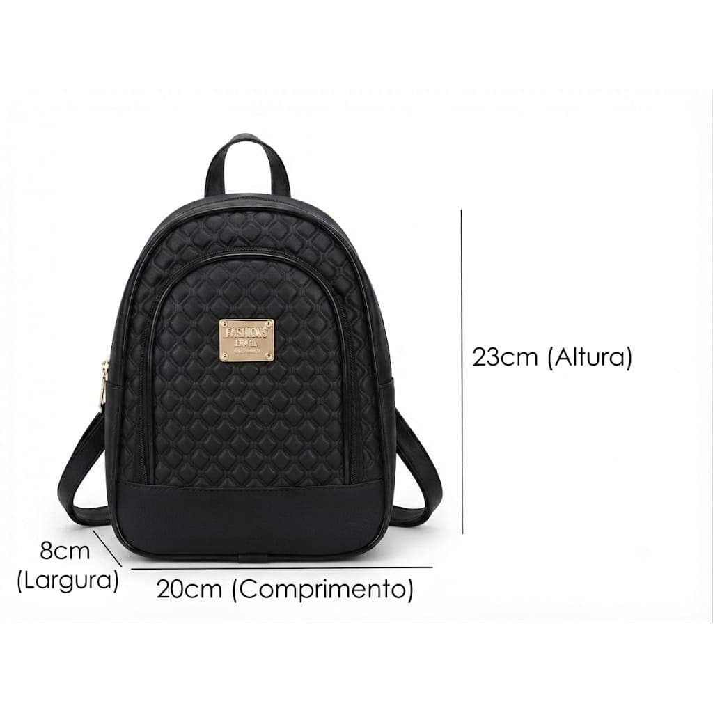 Mini Mochila Feminina Casual em Corino Pequena Bolsa de Passeio Estilosa
