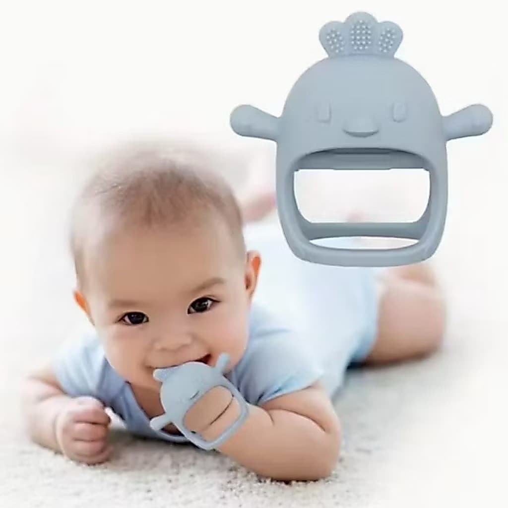 Mordedor Mãozinha Luva Silicone Buba Bebê Flexível Texturizado Massageia Gengiva Infantil