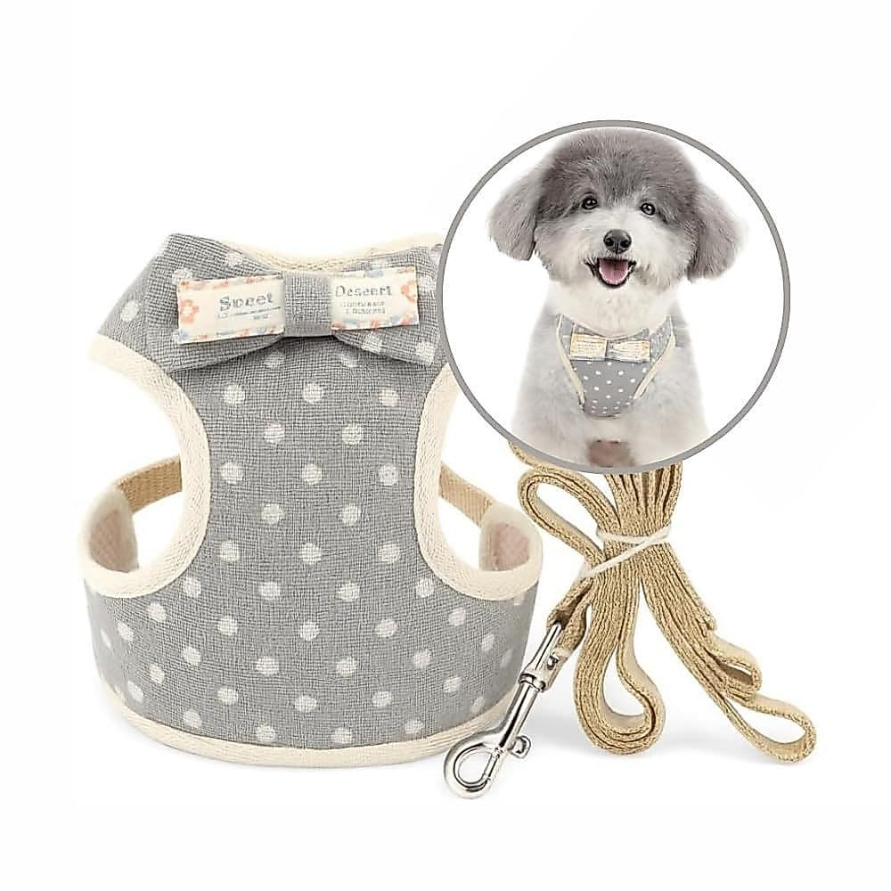 Guia Peitoral para Cachorro Tamanho M- Peitoral com Guia para Pets - Coleira Ajustável para Cães Pequenos e Médios, Ciza