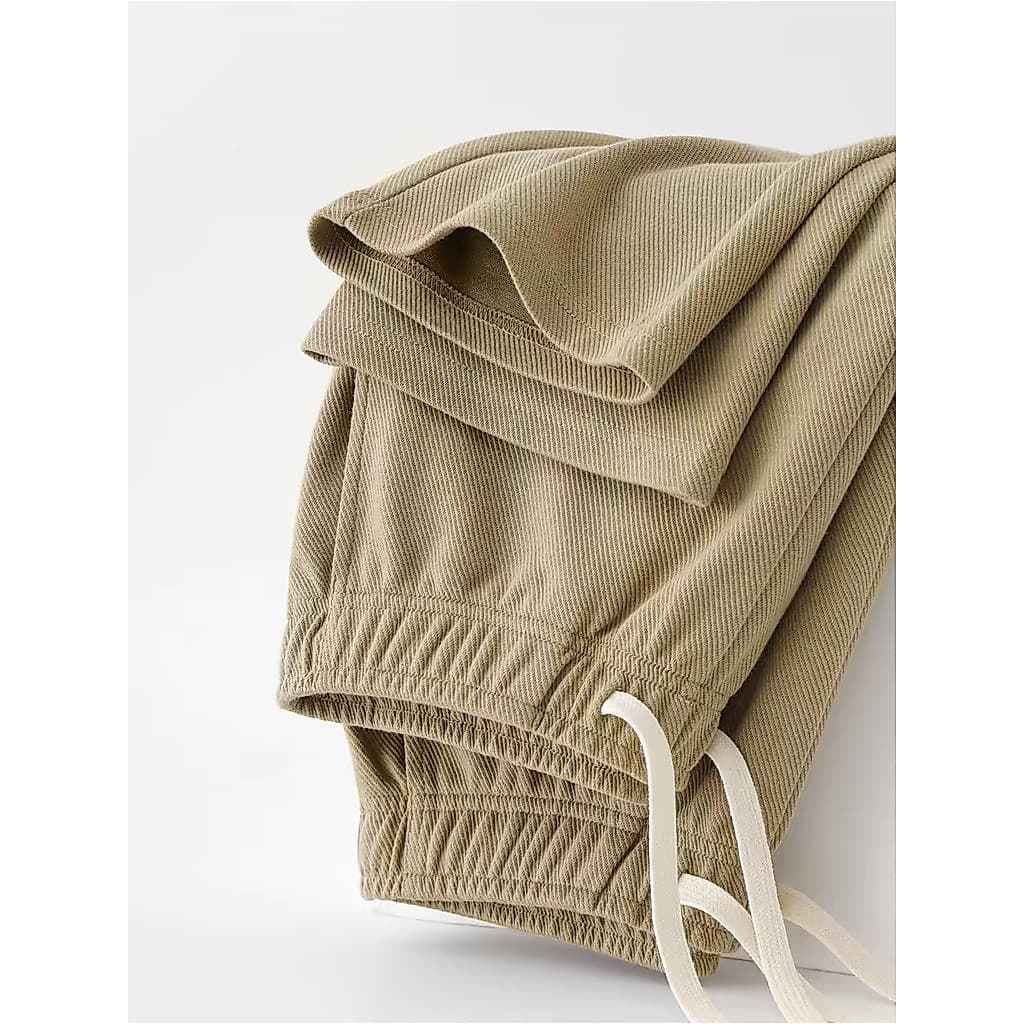 2026 primavera verão sarja pesada calças retas Drape High-End Sweatpants masculino solto All-Match calças esportivas cal