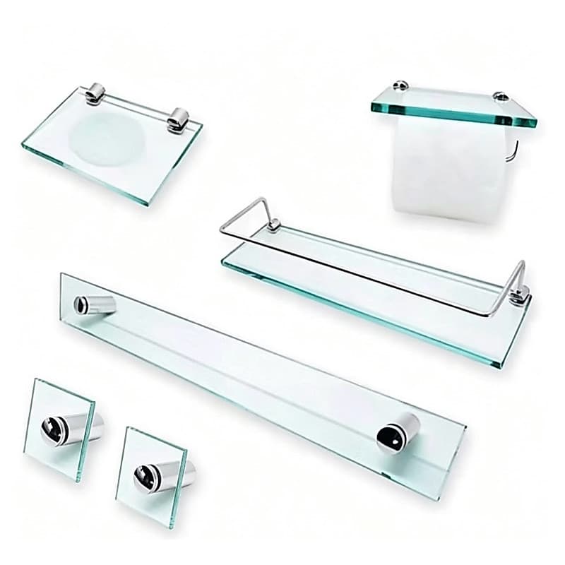 kit 6 peças stander vidro 8 mm incolor verde fume