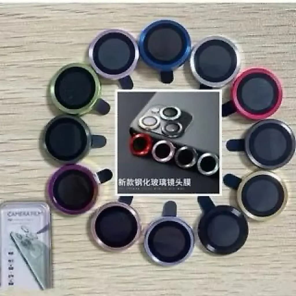kit Lente de Câmera Sem Brilho e Com Brilho Para IPhone 11 12 13 14 15 16 17Pro Max