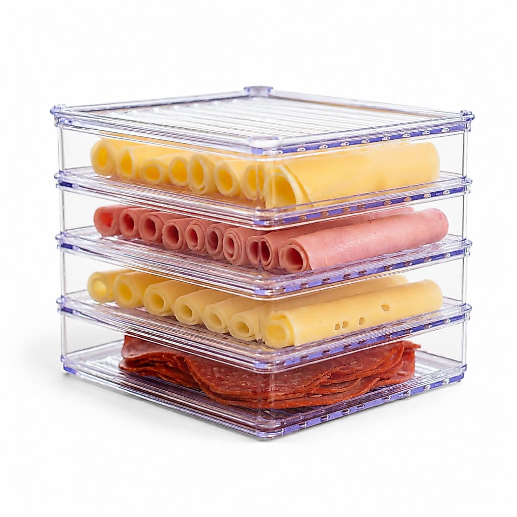 Porta Frios Acrílico Organizador Frios Presunto Queijo até 4 Andares