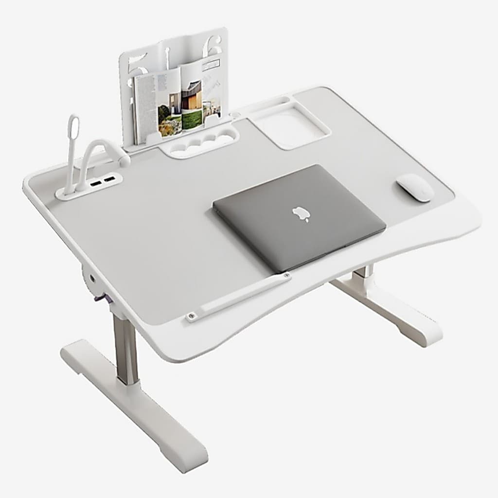Mesinha Mesa Dobrável Notebook Cama Sofá Suporte Tablet Livros Ajustável USB Ventilador LED Leitura