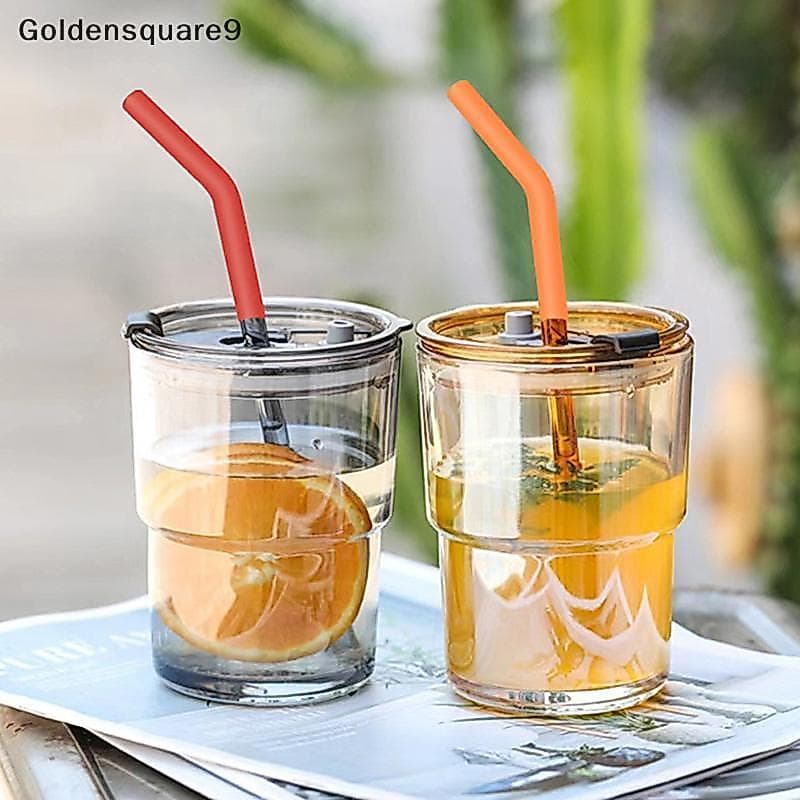goldensquare9 6 Pçs/Set Capas De Palha De Silicone Macio Canudos Dicas Adequadas Para Bicos Aço Inoxidável Reutilizáveis