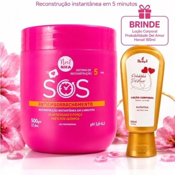 Máscara Antiemborrachamento Capilar Sos Reconstrução 500g